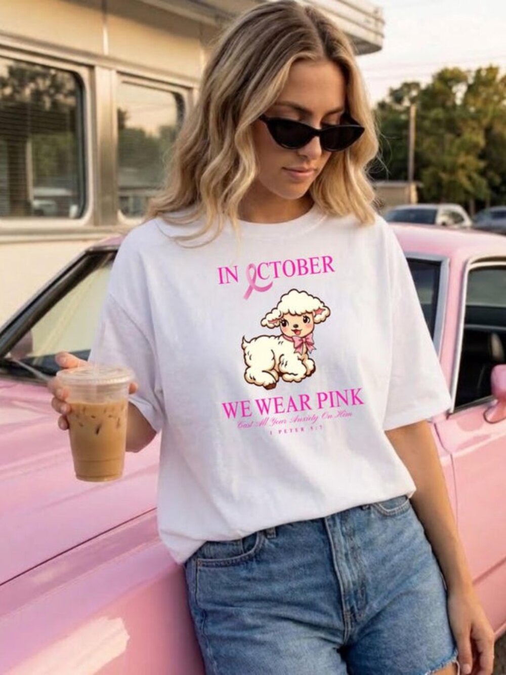 In October We Wear Pink Shirt, Breast Cancer Awareness Christian Tee